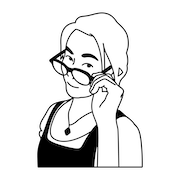 Illustration of a person looking over their glasses