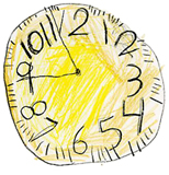 image of child's rendering of a clock