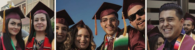 Email header with various images of graduates