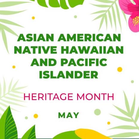 floral logo: Asian American Native Hawiian and Pacific Islander Heritage Month