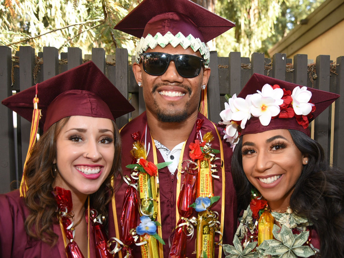 Graduate students celebrating at De Anza College