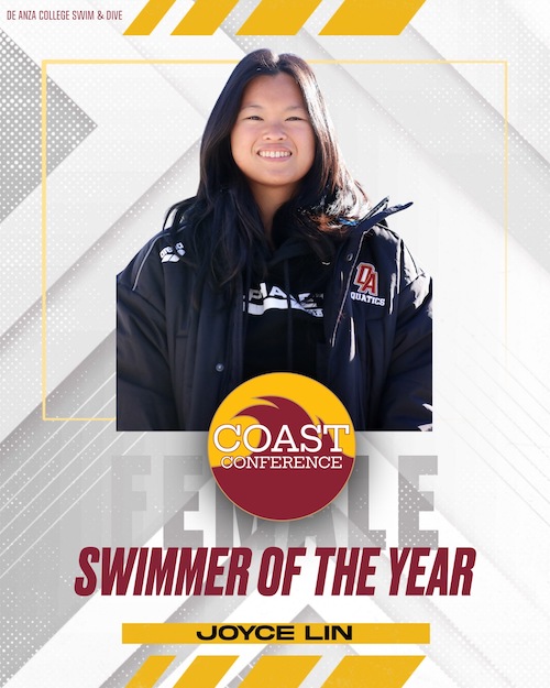 Swimmer Joyce Lin in dark windbreaker