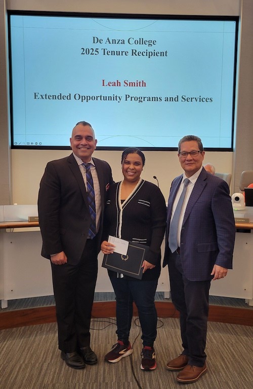 President Omar Torres, Leah Smith, Chancellor Lee Lambert